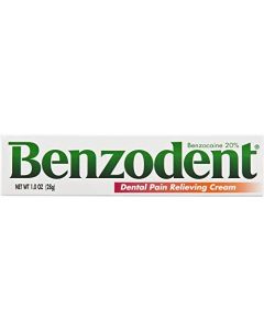 Benzodent Dental Pain Relieving Cream 1 oz (Pack of 6)