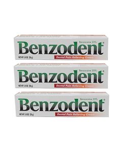 Benzodent Dental Pain Relieving Cream, 1 Ounce - Pack of 3