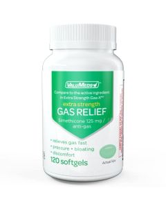 ValuMeds Extra Strength Gas Relief to Relieve Pressure, Bloating, and Painful Discomfort (120 Softgels) | Maximum Strength Anti Gas Pills, Comparable to Gas-X